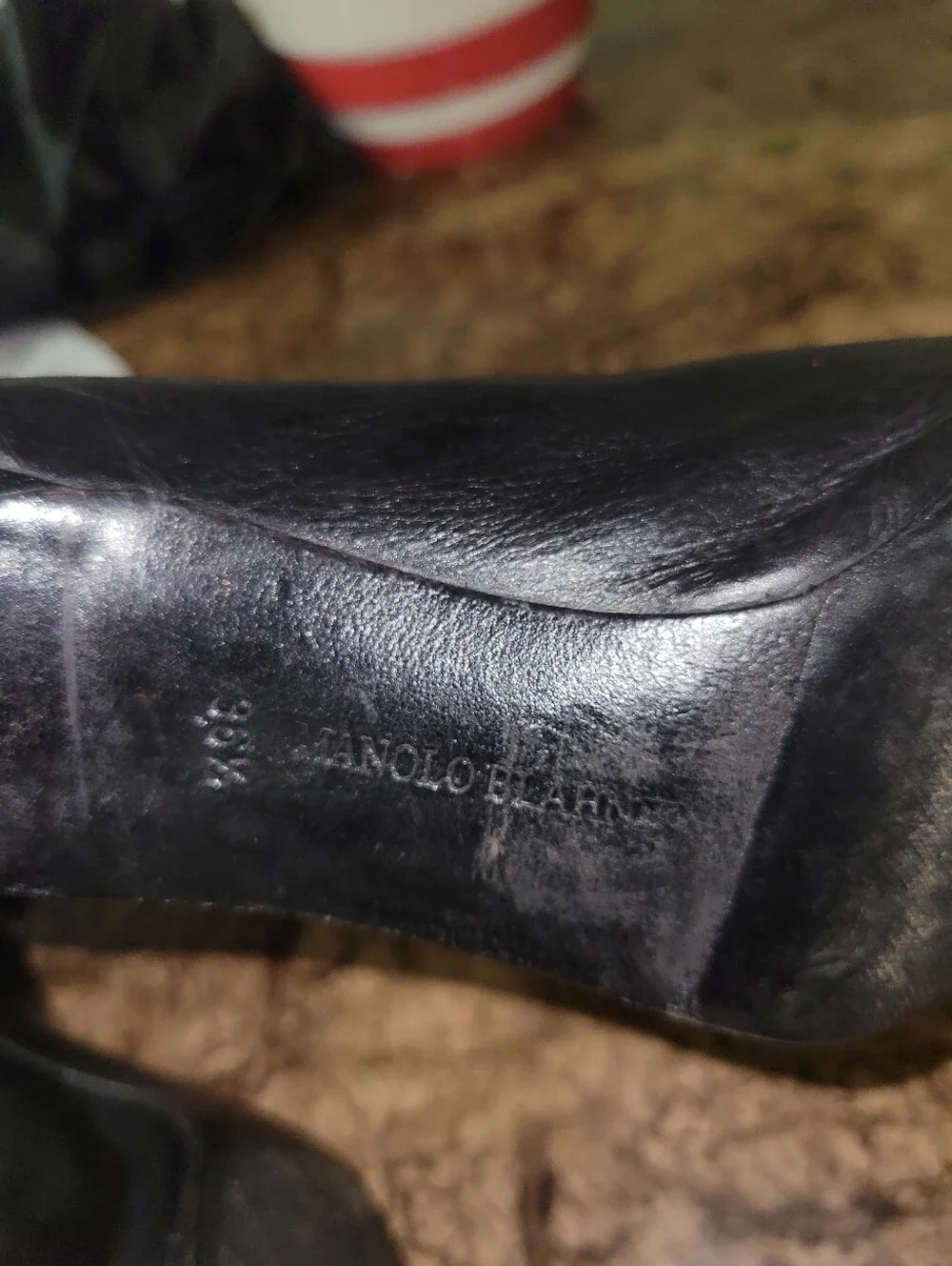 Manolo Blahnik Lambskin Leather Black Ankle Booties 36.5